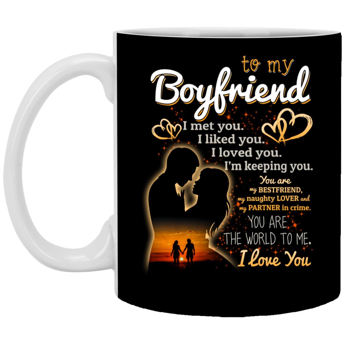Boyfriend Mug, Black, 11 oz. White Mug Boyfriend Mug, Black, 11 oz. White Mug