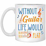 Guitar Mug, White, 11 oz. White Mug