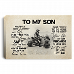 Snowmobile To My Son Wherever Your Journey In Life May Take You Snocross Framed Canvas Prints - Unframed Poster, White, 0.75'' Framed Canvas