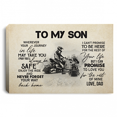 Snowmobile To My Son Wherever Your Journey In Life May Take You Snocross Framed Canvas Prints - Unframed Poster, White, 0.75'' Framed Canvas