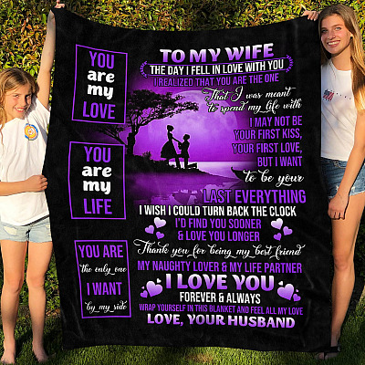 Alternative view of To My Wife The Day I Fell In Love With You Fleece Blanket - Premium Sherpa Blanket - Gift For Wife From Husband