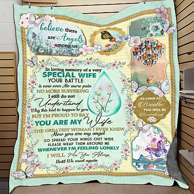 Alternative view of In Loving Memory Of A Very Special Wife Your Battle Is Now Over Fleece Blanket - Mink Sherpa Blanket
