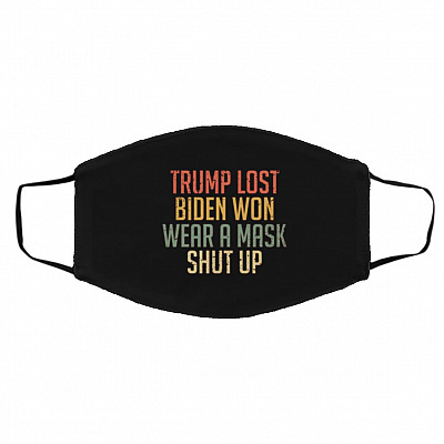 Trump Mask, Black, Cloth Face Cover – Medium/Large