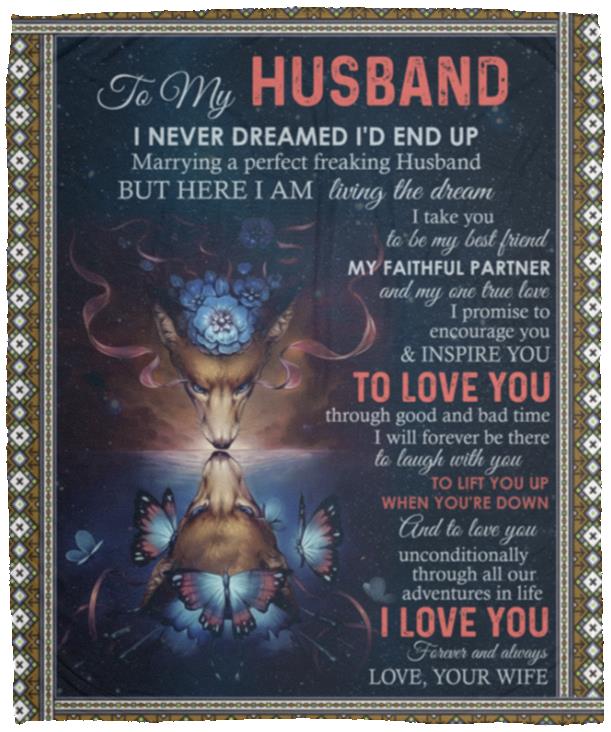 My Husband Blanket, White, Cozy Plush Fleece Blanket - 50x60