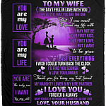 To My Wife The Day I Fell In Love With You, White, Cozy Plush Fleece Blanket - 50x60 To My Wife The Day I Fell In Love With You, White, Cozy Plush Fleece Blanket - 50x60