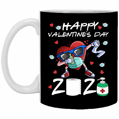 Heart Mug, Black, 11 oz. White Mug