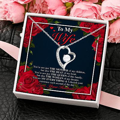 To My Wife You Are My Everything Romantic Anniversary Gift Forever Love Pendant Necklace