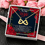 To My Wife You Are My Everything Romantic Anniversary Gift Infinity Heart Pendant Necklace