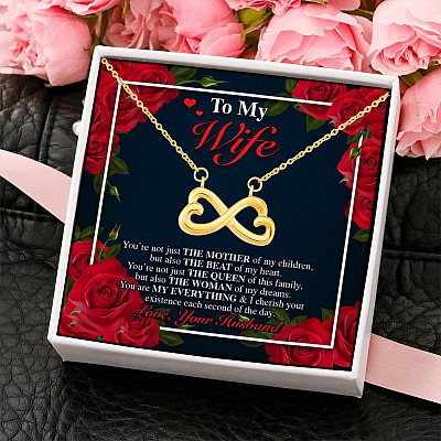 To My Wife You Are My Everything Romantic Anniversary Gift Infinity Heart Pendant Necklace