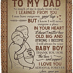 Son To My Dad so Much of MeBlanket, White, Cozy Plush Fleece Blanket - 50x60