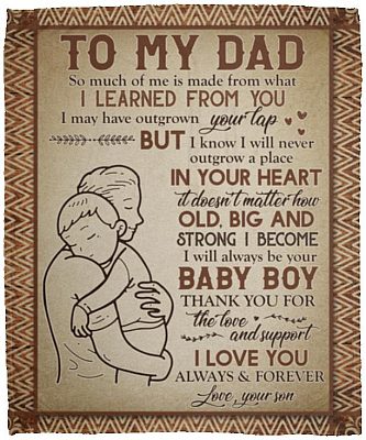 Son To My Dad so Much of MeBlanket, White, Cozy Plush Fleece Blanket - 50x60