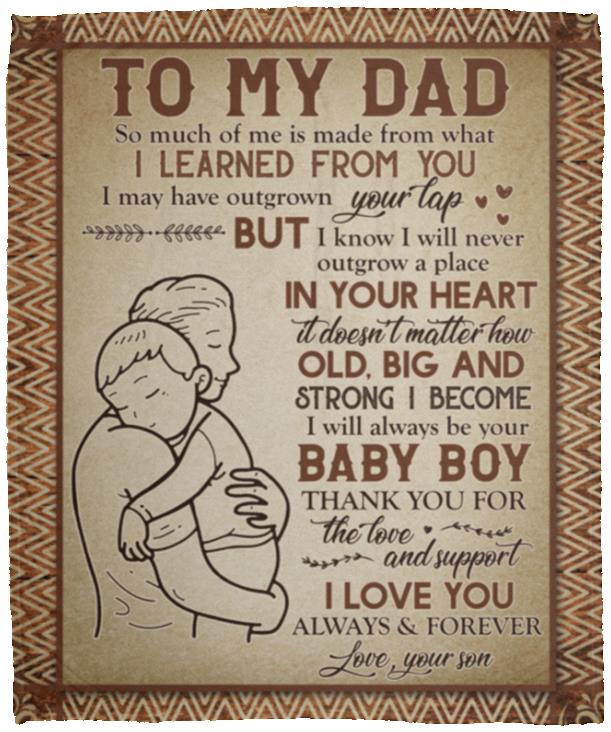 Son To My Dad so Much of MeBlanket, White, Cozy Plush Fleece Blanket - 50x60