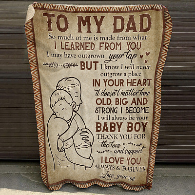 Alternative view of Son To My Dad so Much of Me Is Made from What I Learned from You Fleece Blanket - Mink Blanket