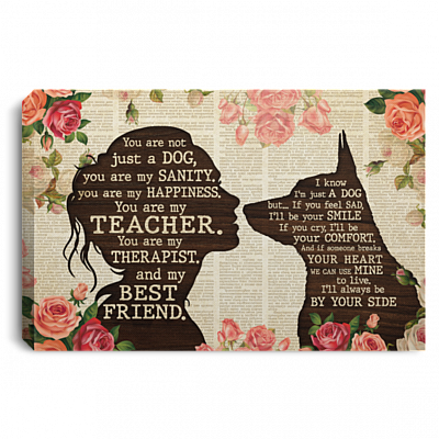 German Shepherd You Are Not Just A Dog You Are My Sanity Wrapped Framed Canvas Prints - Unframed Poster, White, 0.75'' Framed Canvas