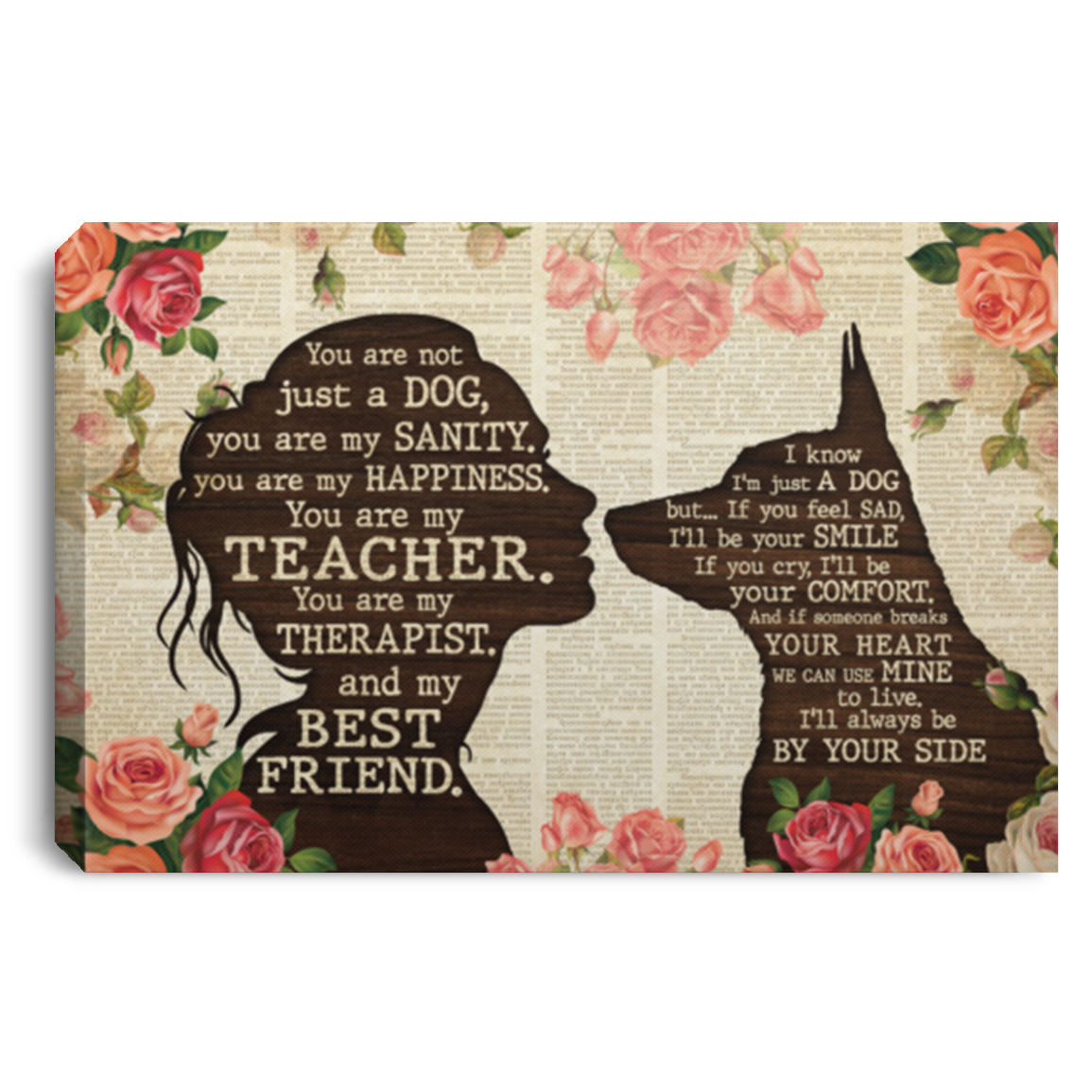 German Shepherd You Are Not Just A Dog You Are My Sanity Wrapped Framed Canvas Prints - Unframed Poster, White, 0.75'' Framed Canvas German Shepherd You Are Not Just A Dog You Are My Sanity Wrapped Framed Canvas Prints - Unframed Poster, White, 0.75'' Framed Canvas