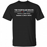 The Nightmare Begins Season 1 2008-2016 Season 2 2021-2024 Funny Election T-shirt - Inauguration Day Shirt, Black, Unisex T-Shirt