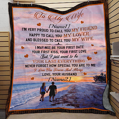 Alternative view of Personalized To My Wife I'm Very Proud To Call You My Friend Fleece Blanket - Mink Sherpa Blanket - Woven Blanket