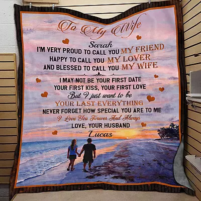 Personalized To My Wife I'm Very Proud To Call You My Friend Fleece Blanket - Mink Sherpa Blanket - Woven Blanket
