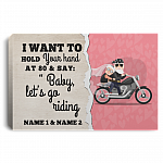 Personalized I Want To Hold Your Hand At 80 And Say Baby Let’s Go Riding Canvas Prints – Unframed Poster, White, 0.75'' Framed Canvas