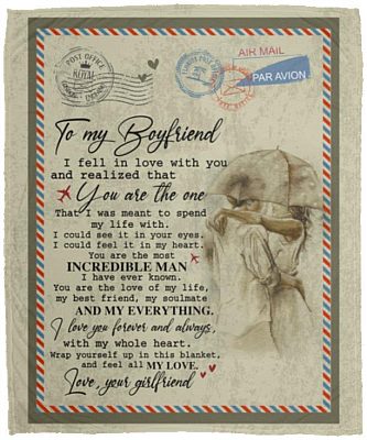 To My Boyfriend I Fell In Love With Blanket, White, Cozy Plush Fleece Blanket - 50x60