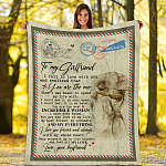 6VT. To My Girlfriend I Fell In Love Letter blanket mockup