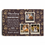 Custom Photo Dog Dad Memorial Gallery Wrapped Framed Canvas Prints - Unframed Poster - Home Decor Wall Art, White, 0.75'' Framed Canvas