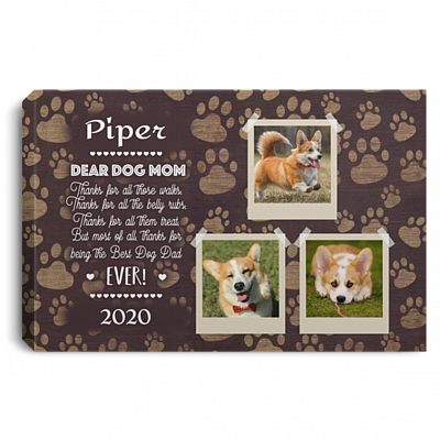 Custom Photo Dog Mom Memorial Gallery Wrapped Framed Canvas Prints - Unframed Poster - Home Decor Wall Art, White, 0.75'' Framed Canvas