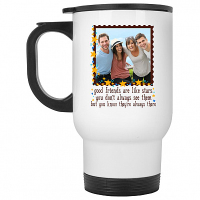 14 oz. White Travel Mug