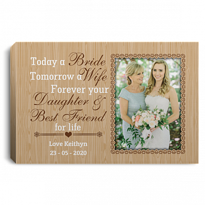 Custom Photo Forever Your Daughter Wrapped Framed Canvas Prints - Unframed Poster - Home Decor Wall Art, White, 0.75'' Framed Canvas