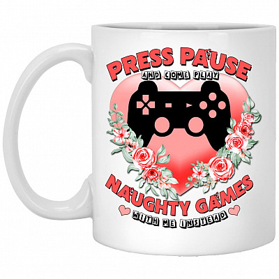 Press Pause Mug, White, 11 oz. White Mug