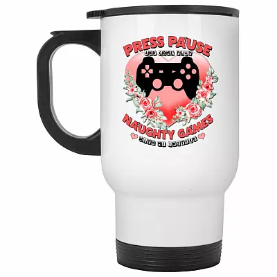 14 oz. White Travel Mug