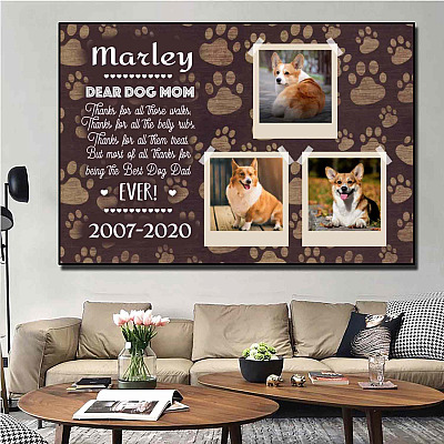 Alternative view of Custom Photo Dog Dad Memorial Gallery Wrapped Framed Canvas Prints - Unframed Poster - Home Decor Wall Art