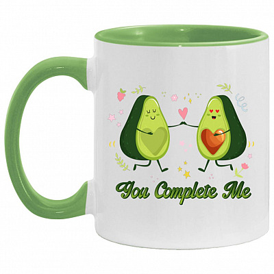 Complete me Accent Mug, White/Light Green, 11 oz. Accent Mug