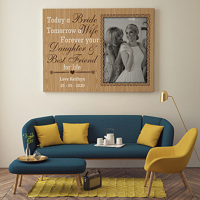 Alternative view of Custom Photo Forever Your Daughter Wrapped Framed Canvas Prints - Unframed Poster - Home Decor Wall Art
