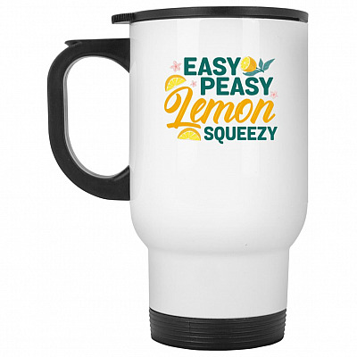 14 oz. White Travel Mug