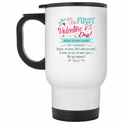 14 oz. White Travel Mug