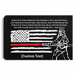 Customized Through The Water I Will Be With You Framed Canvas Prints - Unframed Poster - Home Decor Wall Art, White, 0.75'' Framed Canvas