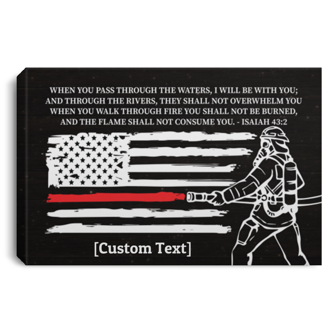 Customized Through The Water I Will Be With You Framed Canvas Prints - Unframed Poster - Home Decor Wall Art, White, 0.75'' Framed Canvas