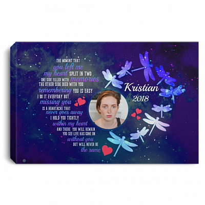 Custom Photo the Moment That You Left Me Wrapped Framed Canvas Prints - Unframed Poster - Home Wall Art, White, 0.75'' Framed Canvas