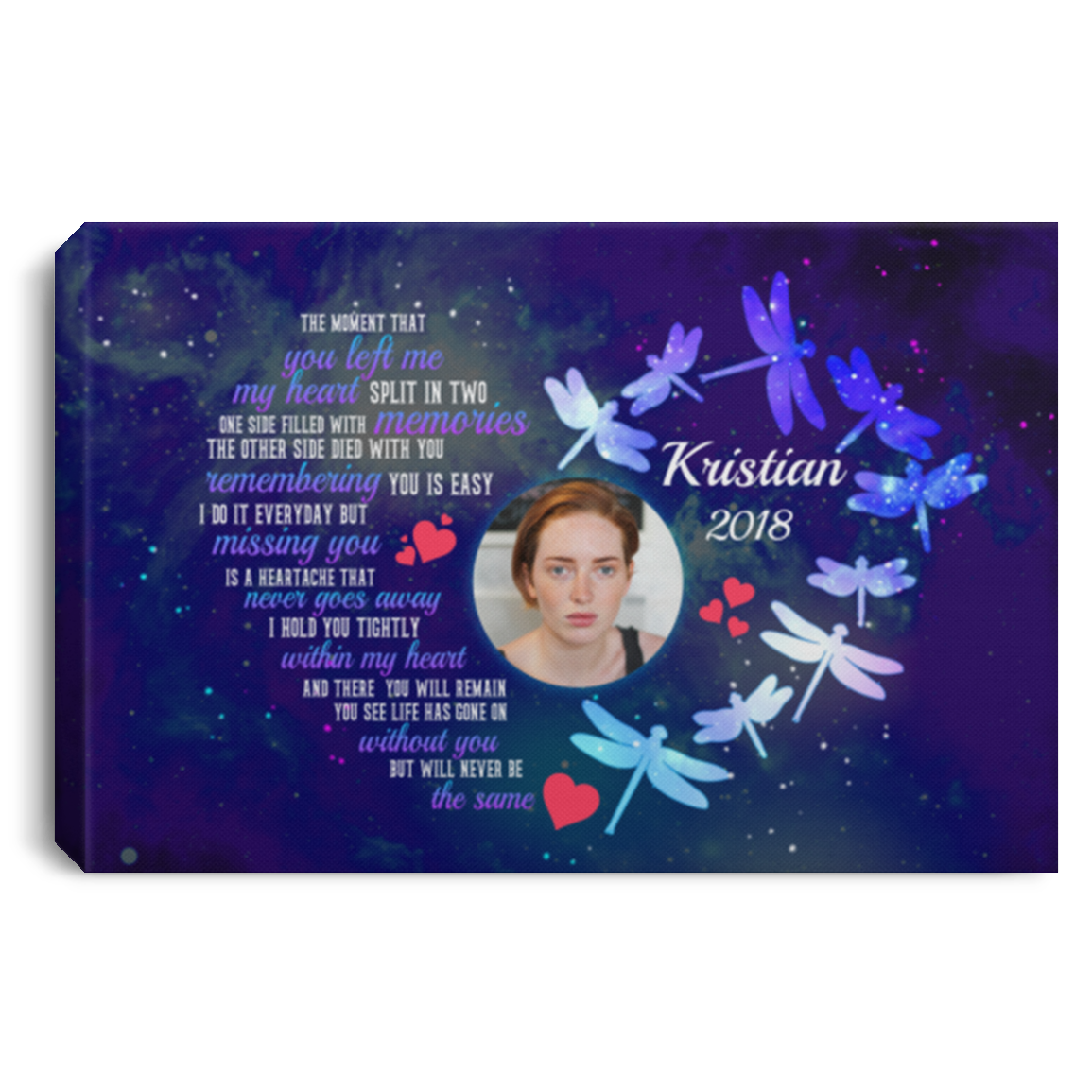 Custom Photo the Moment That You Left Me Wrapped Framed Canvas Prints - Unframed Poster - Home Wall Art, White, 0.75'' Framed Canvas