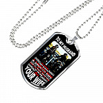 To My Husband Biker Our Journey Isn't Always A Smooth Ride Quote Dog Tag Necklace - Motorbike Couple Necklace - Dog Tag (Silver)