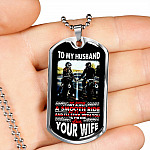 To My Husband Biker Our Journey Isn't Always A Smooth Ride Quote Dog Tag Necklace - Motorbike Couple Necklace - Dog Tag (Silver)
