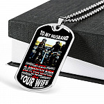 To My Husband Biker Our Journey Isn't Always A Smooth Ride Quote Dog Tag Necklace - Motorbike Couple Necklace - Dog Tag (Silver)