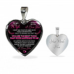 To My Wife I Love You You Are the Best Thing That Ever Happened to Me Heart Pendant Necklace - Heart Luxury Necklace (Silver)