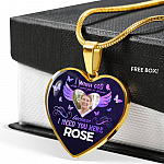 Custom Photo God Wants You I Need You Here with Me in Loving Memory Sayings Heart Pendant Necklace - Heart Luxury Necklace (Gold Plated)