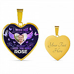 Custom Photo God Wants You I Need You Here with Me in Loving Memory Sayings Heart Pendant Necklace - Heart Luxury Necklace (Gold Plated)