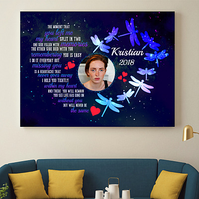 Alternative view of Custom Photo The Moment That You Left Me Wrapped Framed Canvas Prints - Unframed Poster - Home Wall Art