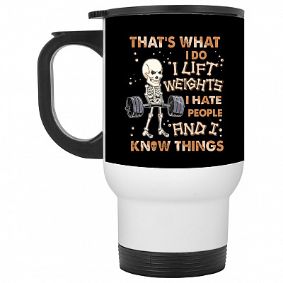 14 oz. White Travel Mug
