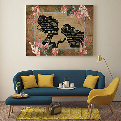 Alternative view of Cute Pug Dog Life Whisper You Are Not Just A Dog You Are My Sanity Saying Framed Canvas Unframed Poster Decor