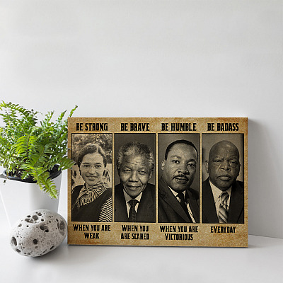 Alternative view of Be Strong Be Brave Be Humble Black History Gallery Framed Canvas Prints - Unframed Poster - Home Decor Wall Art